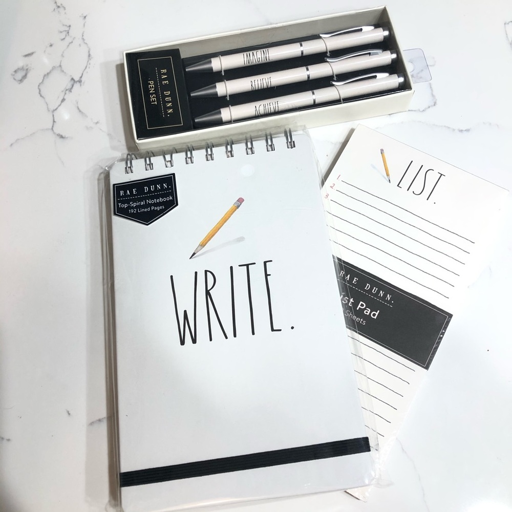 Rae Dunn Note book Bundle,pen,note book,todo list